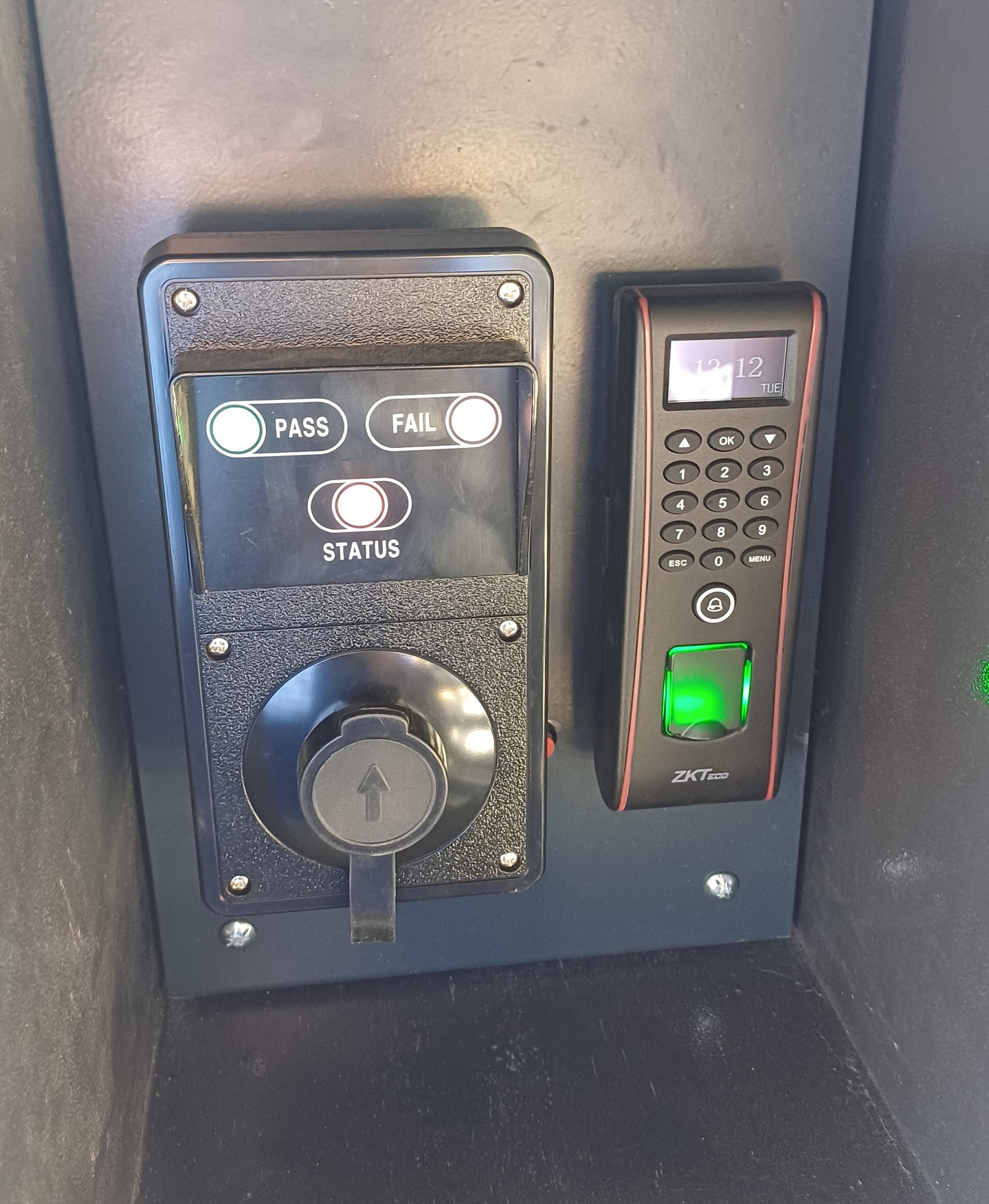 Photo of a breathalyser turnstile